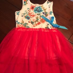 Floral Dress w/ Tulle Skirt.